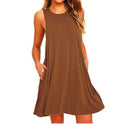 Sleeveless baggy vest pocket dress