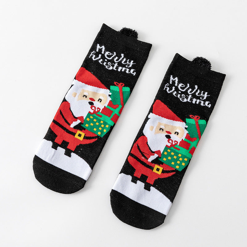 Cotton New Year Cartoon Stereo Ear Cute Elk Christmas Socks