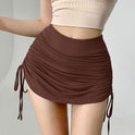 Women's Fashion Drawstring Pleated Slim-fit Skirt