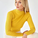 Women's Fashion Simple Pure Color Half Collar Sweater