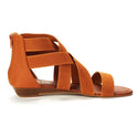 Cross Strap Wedge Sandals