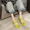 Korean Style Solid Color Casual PVC Outer Wear Sandals