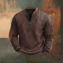 Men's Half Zipper Sweater European And American Autumn And Winter Printing Sweater