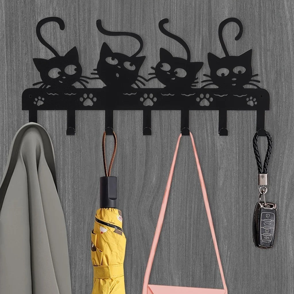 Black Cat Wall Hook Keychain Halloween Decoration Ornament