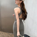 Summer  Hot Girl Tight Sleeveless Sheath Long Dress