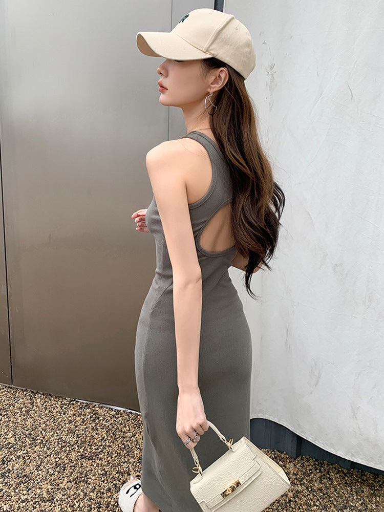 Summer  Hot Girl Tight Sleeveless Sheath Long Dress