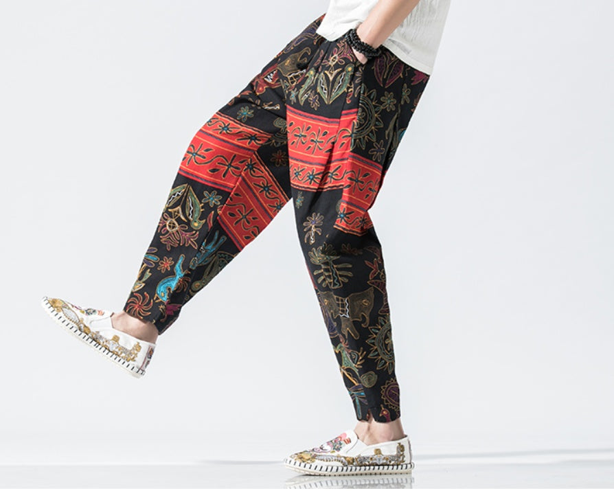 Chinese style small foot lantern nine pants