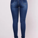 Stretch high-waist women's jeans pencil footwear