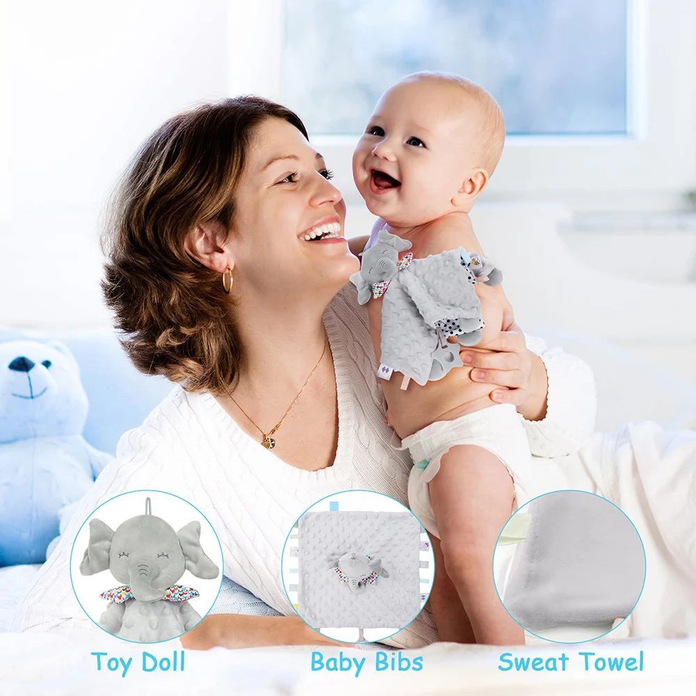 Pet And Kid Comforter Blanket Teether Soft Plush Newborn Sleeping Dolls Fashion Sleep Toy Soother Appease Towel Bibs