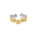 Special-interest Design Minimalist Small Chrysanthemum Color Separation Plating Openning Silver Ring Female