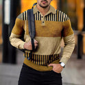 Men's Digital Printing Lapel Button Casual Top