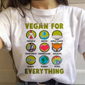 Pure Color Vegetarian Cute Piggy Print Ladies T-Shirt