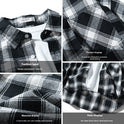 Japanese Style Plaid Long Sleeve Shirt Men Loose-fitting Workwear Jacket