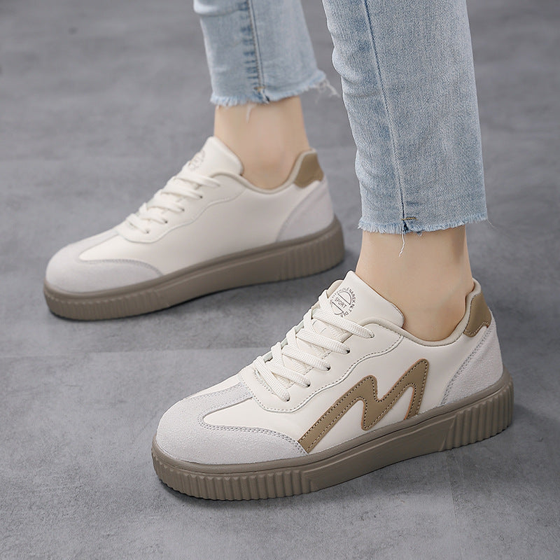 Women's Flat Sneakers Leather Platform Sports