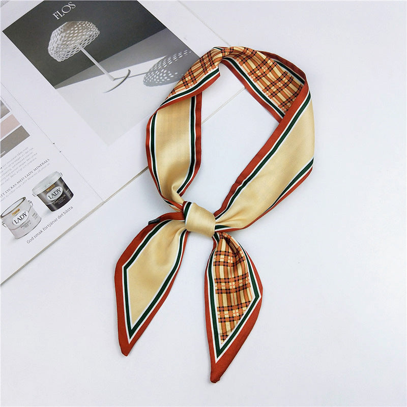 Silk Scarf Thin Narrow Strip All-matching