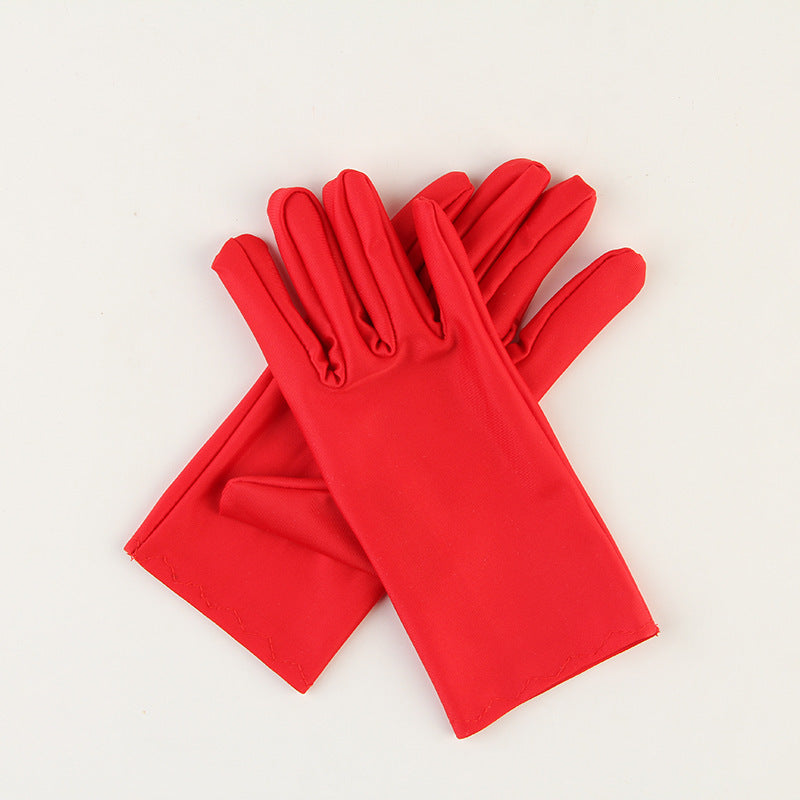 Acrylic High Elasticity Solid Color Sunscreen Gloves For UV Protection