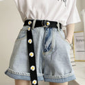 Daisy print nylon canvas belt