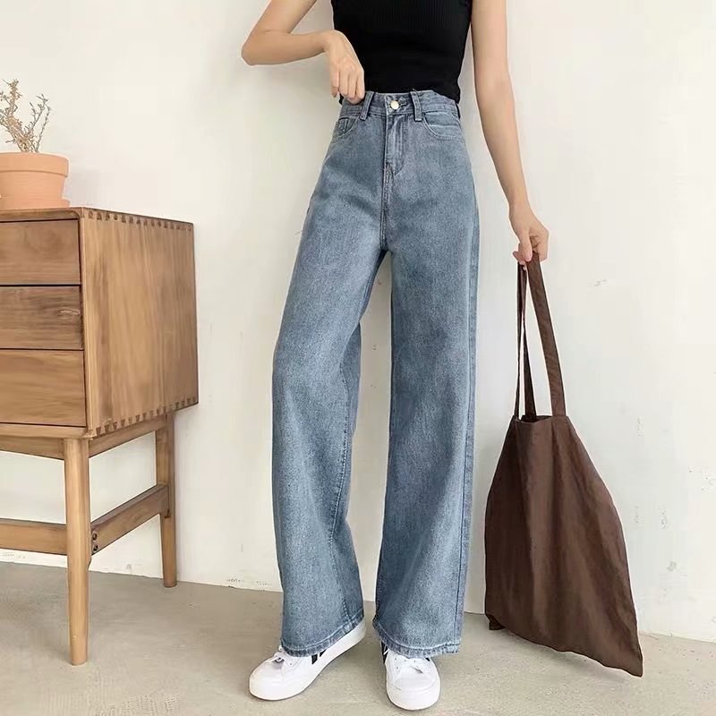 Retro High Waist Drape Chic Straight Mopping Trousers