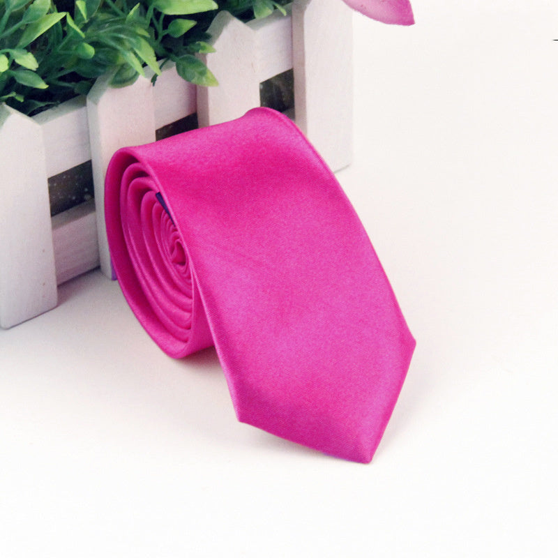 Casual Solid Color Polyester Silk Business Men's Tie