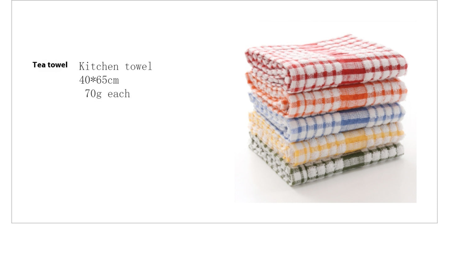 Cotton Plaid Kitchen Dish Towel