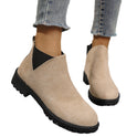 Low-cut Round Head Chunky Heel Sleeve Women's Martin Boots