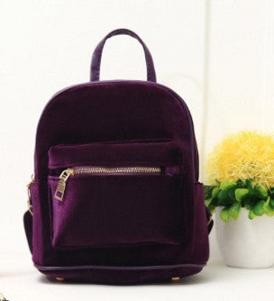 Gold velvet backpack