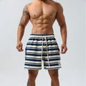 Men's Striped Shorts Sports Outdoor Casual Fitness Running Moisture Wicking Loose