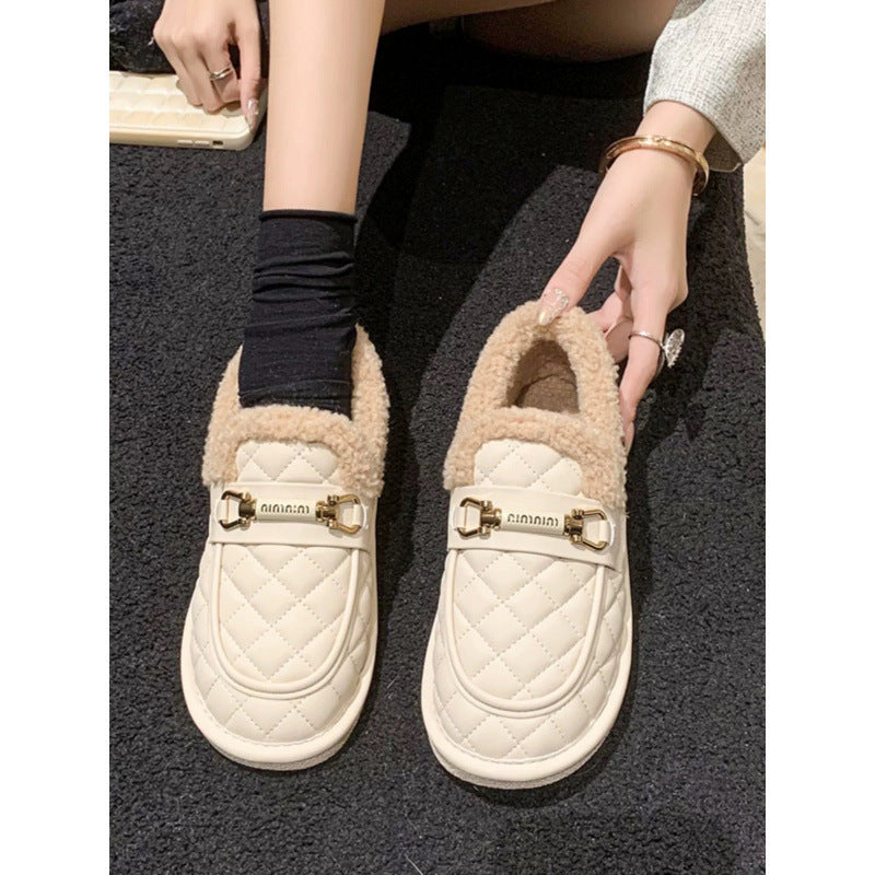 Women's Flat Bottomed Warm And Fluffy Cotton Shoes