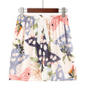 Plus Size Home Printed Bow Cotton Silk Shorts