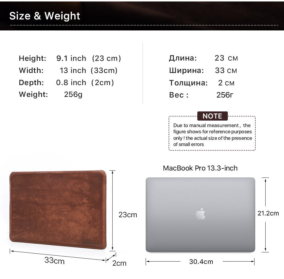 متوافق مع أجهزة Apple، مناسب لجهاز MacBook Pro 13.3 غطاء حماية Crazy Horse Leather