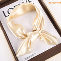 Solid Color Square Scarf Artificial Silk Small Square Towel