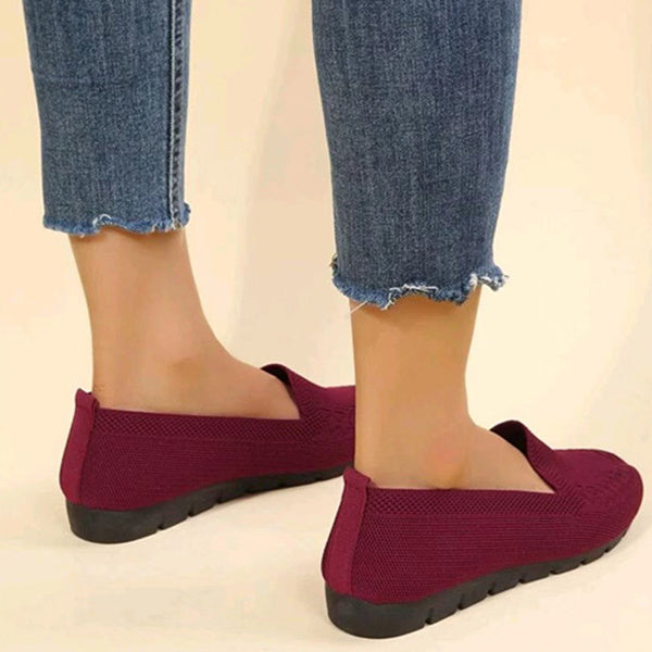 Casual Mesh Flats Shoes Fashion Solid Color Round Toe Loafers Cozy Lazy Shoes