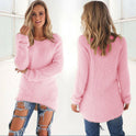 Solid Color Long Sleeve Women's Sweater Top