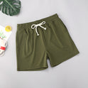 Pocket Drawstring Solid Color Beach Shorts Men