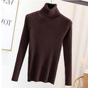 Tight pullover turtleneck sweater for women