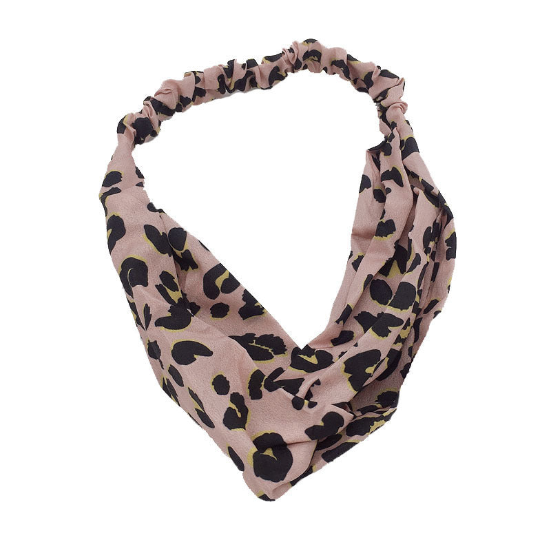 Pink leopard print headband