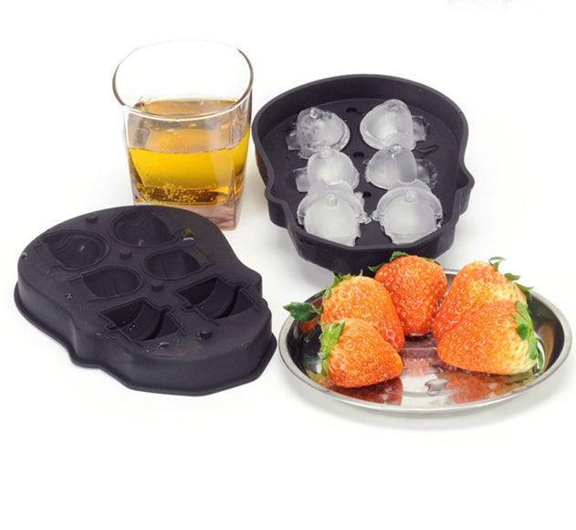 Creative 3D Skull Mold Ice Cube Tray Silicone Mold Soap Candle Moulds Sugar Craft Tools Bakeware Chocolate Moulds