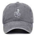 Skull Tea Embroidery Baseball Vintage Distressed Washing Cap