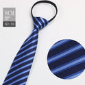 Black Men's Tie Striped Blue Business Tie Lazy Zip Tie In Stock Wholesale Pull Peels