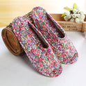 Women''s cotton quilted fabric soft bottom slippers