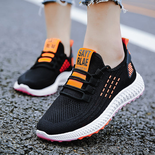 Flying knit cutout sneakers