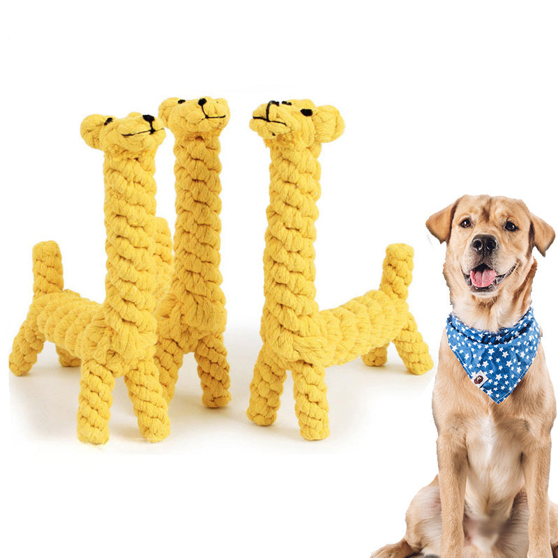 Giraffe Bite Resistant Pet Dog Chew Toys For Small Dogs Cleaning Teeth Puppy Dog Rope Knot Ball Toy Playing Animals Dogs Toys Pets