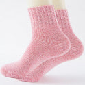 Pure color ethnic style retro thick warm wool socks