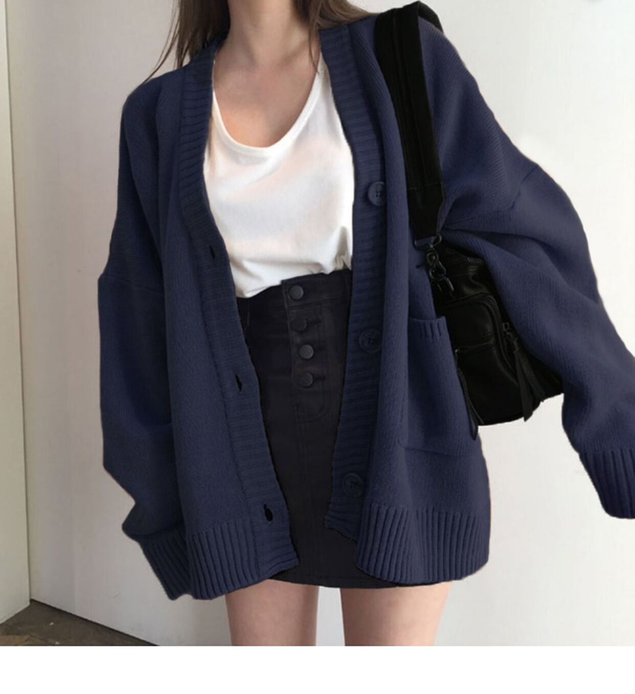 Women's Solid Color Fashion Casual Knitted Jacket