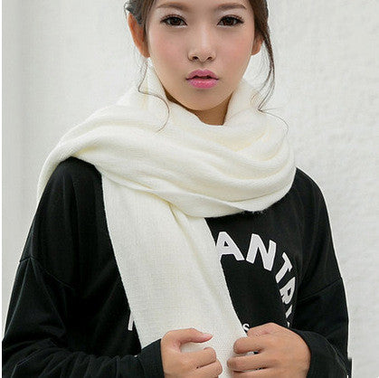 Casual Solid Color Warm And Long Couple Scarf