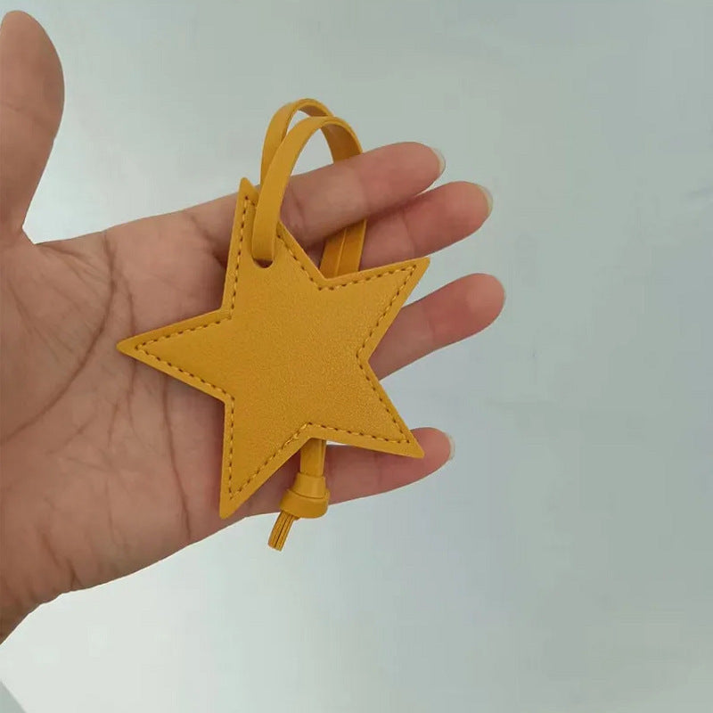 Leather Five-pointed Star Keychain Pendant Bag Ornament