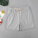 Pocket Drawstring Solid Color Beach Shorts Men