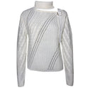 Halter Off-the-shoulder Metal Decorative Irregular Long Sleeve Sweater