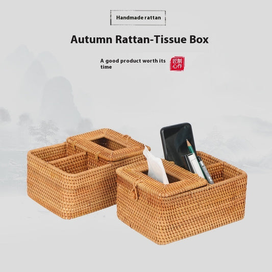 Rattan Tissue Box Multi-purpose Simple Home