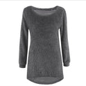 Solid color long-sleeved women's sweater tops Europe and the United States big plush